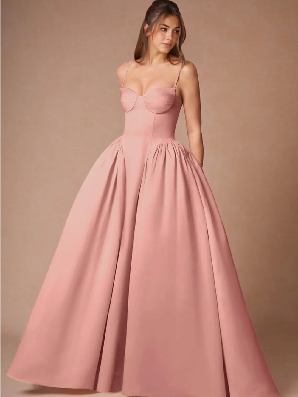 Azazie Blush Pink Ball Gown Prom Dress
